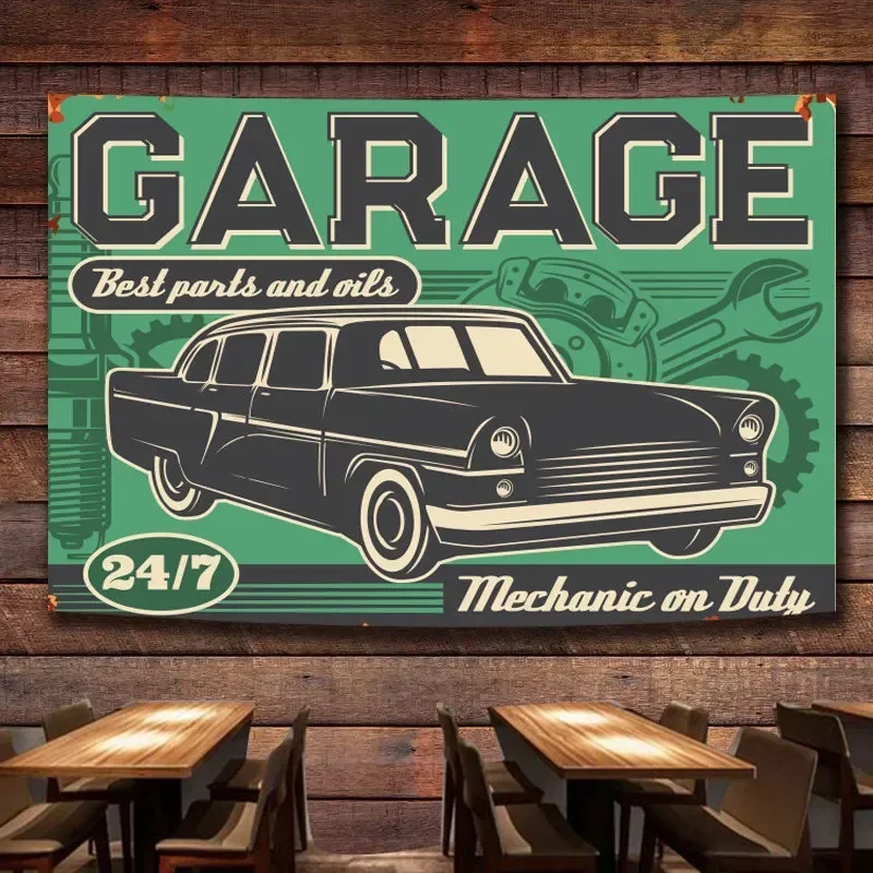 Auto Repair Shop Banners - Poster e Bandiera Vintage per Servizio