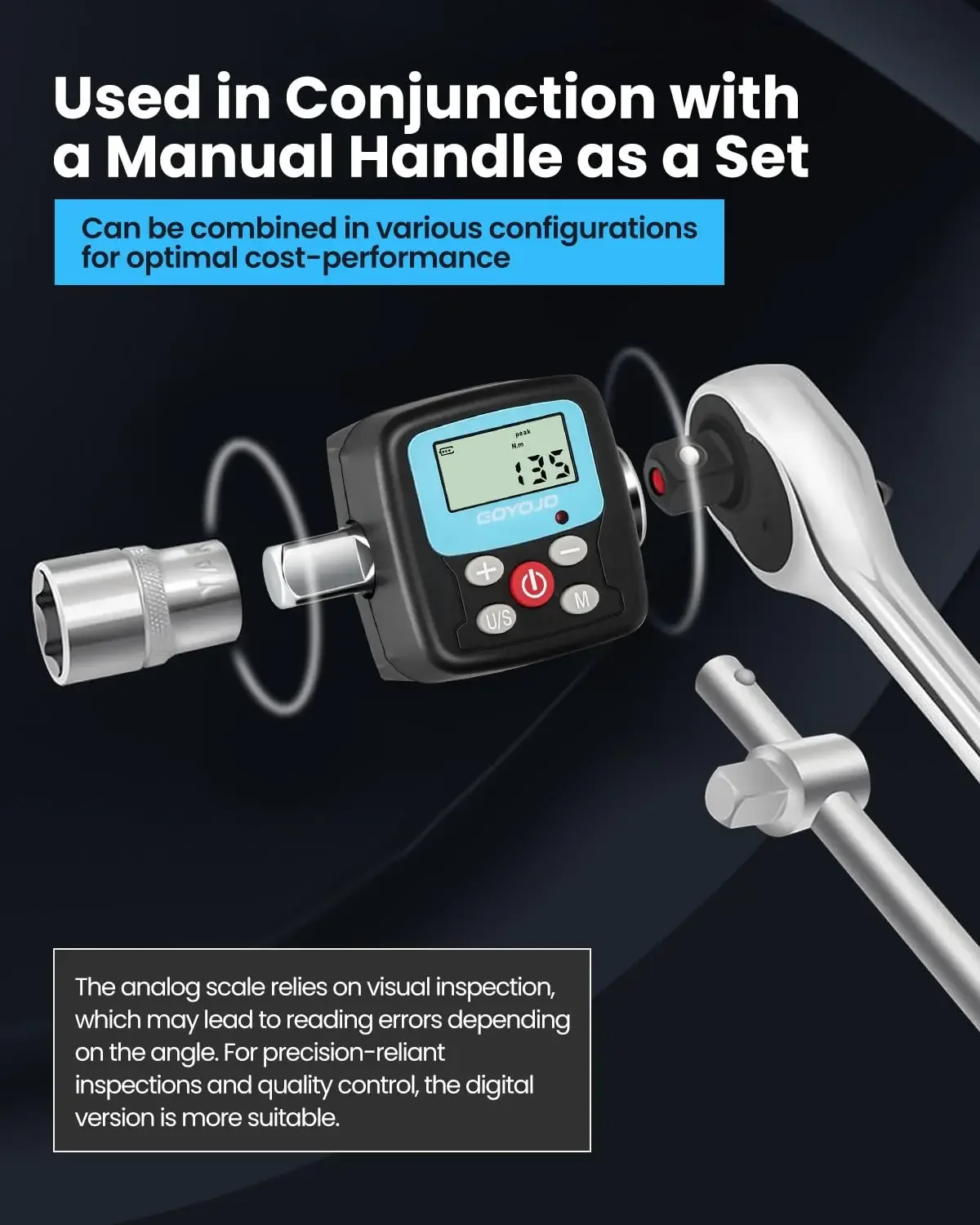 Torque Wrench Digital - GOYOJO Adattatore per chiave dinamometrica digitale